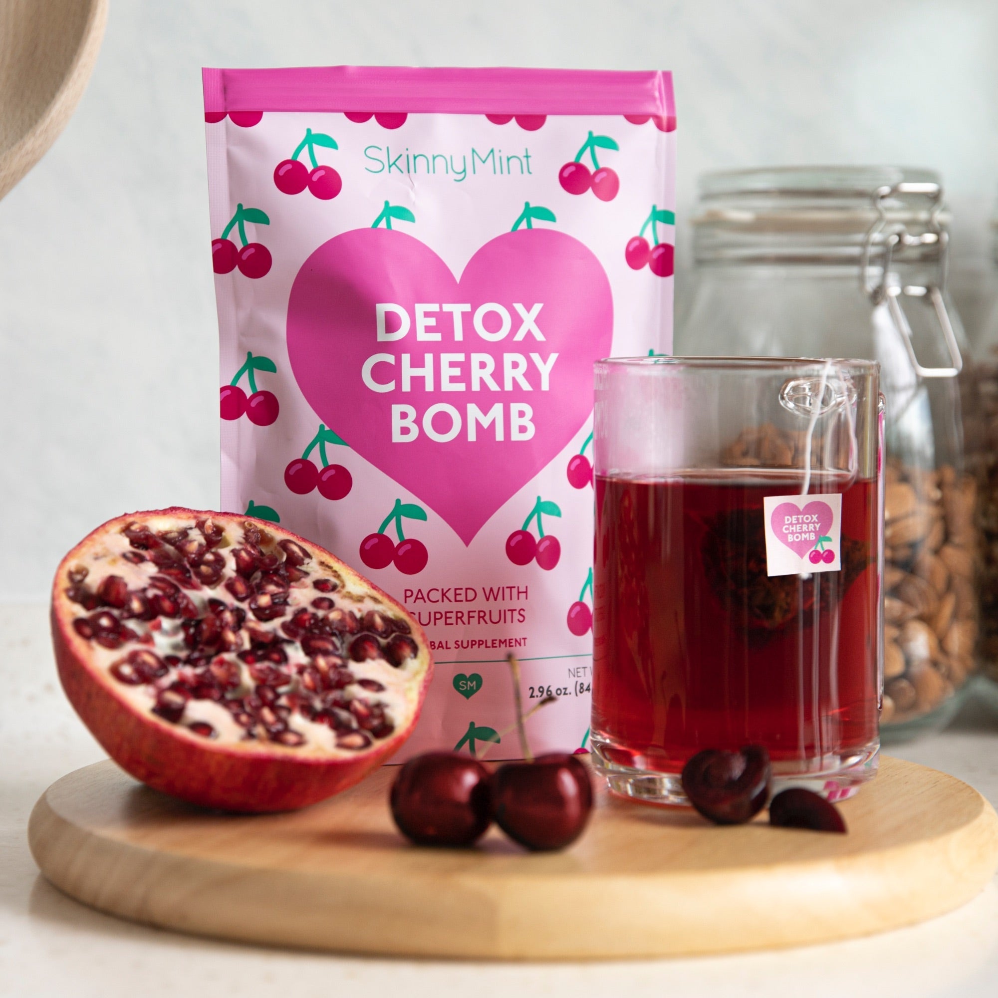 Detox Cherry Bomb: Superfood Detox Tea - SkinnyMint SM0000592020, SM0000592025, SM-DCB-4